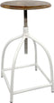 SVJ Kruk Rond - 34 x 34 x 75 cm - Metaal - Wit