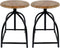 SVJ Kruk Rond - 34 x 34 x 75 cm - Metaal - Zwart - Set van 2