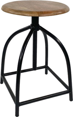 SVJ Kruk Rond - 34 x 34 x 75 cm - Metaal - Zwart