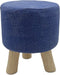 SVJ Kruk Rond - 35 x 35 x 45 cm - Teakhout - Blauw