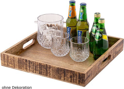 SVJ Plateau Vierkant - 40 x 40 x 6 cm - Hout - Bruin