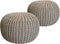 SVJ Poef - 55x55x37 cm - Katoen - Grijs - Set van 2