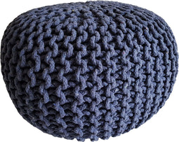 SVJ Poef Rond - 45 x 45 x 30 cm - Katoen - Blauw