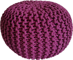 SVJ Poef Rond - 45 x 45 x 30 cm - Katoen - Paars