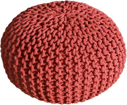 SVJ Poef Rond - 45 x 45 x 30 cm - Katoen - Terracotta