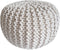 SVJ Poef Rond - 45 x 45 x 30 cm - Katoen - Wit