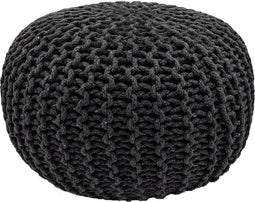 SVJ Poef Rond - 55 x 55 x 37 cm - Katoen - Donkergrijs