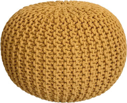 SVJ Poef Rond - 55 x 55 x 37 cm - Katoen - Geel