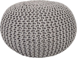 SVJ Poef Rond - 55 x 55 x 37 cm - Katoen - Lichtgrijs