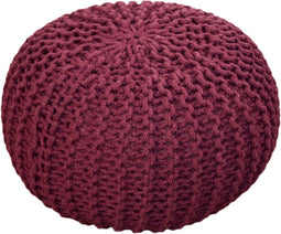 SVJ Poef Rond - 55 x 55 x 37 cm - Katoen - Rood