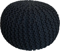 SVJ Poef Rond - 55 x 55 x 37 cm - Katoen - Zwart