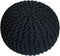 SVJ Poef Rond - 55 x 55 x 37 cm - Katoen - Zwart