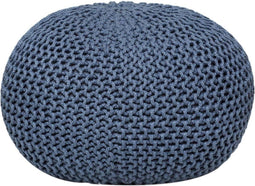 SVJ Poef Rond - 55 x 55 x 37 cm - Kunststof - Blauw