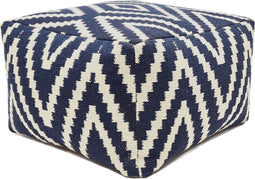 SVJ Poef Vierkant - 55 x 55 x 37 cm - Katoen - Blauw