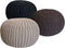 SVJ Poefs Rond - 55 x 55 x 37 cm - Katoen - Beige - Set van 3