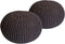 SVJ Poefs Rond - 55 x 55 x 37 cm - Katoen - Donkergrijs - Set van 2