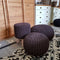 SVJ Poefs Rond - 55 x 55 x 37 cm - Katoen - Donkergrijs - Set van 2