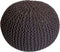 SVJ Poefs Rond - 55 x 55 x 37 cm - Katoen - Donkergrijs - Set van 2