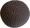 SVJ Poefs Rond - 55 x 55 x 37 cm - Katoen - Donkergrijs - Set van 2