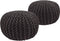 SVJ Poefs Rond - 55 x 55 x 37 cm - Katoen - Grijs - Set van 2