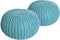 SVJ Poefs Rond - 55 x 55 x 37 cm - Katoen - Mint - Set van 2