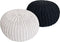 SVJ Poefs Rond - 55 x 55 x 37 cm - Katoen - Wit/Antraciet - Set van 2