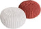 SVJ Poefs Rond - 55 x 55 x 37 cm - Katoen - Wit/Terracotta - Set van 2