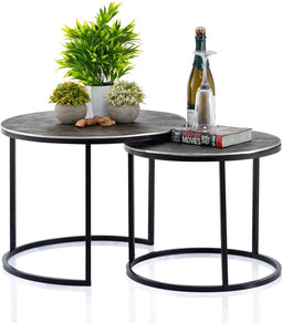 SVJ Salontafel - 55 x 55 x 40 cm - Metaal - Zilver - Set van 2