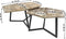 SVJ Salontafel 6-hoek - 56x73x45 cm - Metaal - Zwart/Wit - Set van 2