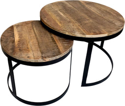SVJ Salontafel Rond - 58 x 58 x 46 cm - Metaal - Zwart - Set van 2