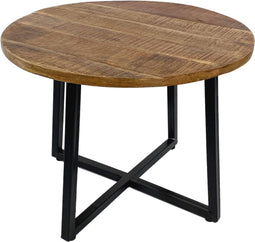 SVJ Salontafel Rond - 60 x 60 x 45 cm - Metaal - Zwart/Bruin