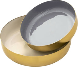SVJ Schaal - 22x22x4 cm - Metaal - Goud - Set van 2