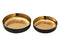 SVJ Schalen Rond - 22 x 22 x 4 cm - Metaal - Goud/Zwart - Set van 2