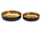 SVJ Schalen Rond - 22 x 22 x 4 cm - Metaal - Goud/Zwart - Set van 2