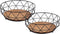 SVJ Schalen Rond - 28 x 28 x 10 cm - Metaal/Hout - Zwart - Set van 2