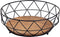 SVJ Schalen Rond - 28 x 28 x 10 cm - Metaal/Hout - Zwart - Set van 2