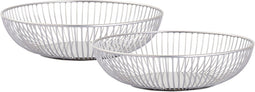 SVJ Schalen Rond - 28 x 28 x 7 cm - Metaal - Wit - Set van 2