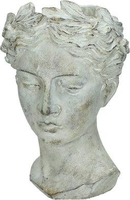 SVJ Standbeeld Bloempot - 17x17x27 cm - Grijs