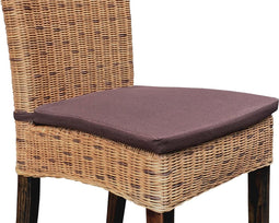SVJ Stoelkussen Vierkant - 45 x 43 x 3 cm - Microvezel - Bruin