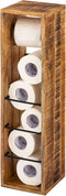 SVJ Toiletpapierhouder Rechthoekig - 17 x 17 x 65 cm - Hout - Bruin