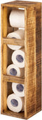 SVJ Toiletpapierhouder Rechthoekig - 17 x 17 x 65 cm - Hout - Bruin