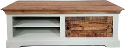 SVJ TV-Meubel Rechthoekig - 38 x 114 x 45 cm - Hout - Wit/Bruin