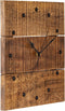 SVJ Wandklok Vierkant - 30 x 30 x 3 cm - Hout - Bruin/Zwart