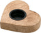 SVJ Windlicht - 11x12x3 cm - Hout - Naturel - Set van 3
