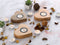 SVJ Windlicht - 11x12x3 cm - Hout - Naturel - Set van 3