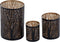 SVJ Windlicht - 14x14x20 cm - Metaal - Zwart - Set van 3