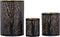 SVJ Windlicht - 14x14x20 cm - Metaal - Zwart - Set van 3