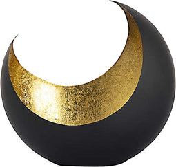 SVJ Windlicht Rond - 11 x 20 x 21 cm - Metaal - Zwart/Goud