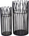 SVJ Windlichten Rond - 12 x 12 x 25 cm - Aluminium - Zwart - Set van 2