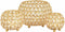 SVJ Windlichten Rond - 15 x 15 x 11 cm - Metaal - Goud - Set van 3